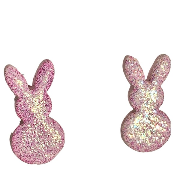 Jewelry - FREE GIVEAWAY Follow IG @YoloLuxe
Bunny Pink Glitter Polymer Clay Stud Earrings